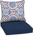Arden Selections Outdoor Deep Seat Cushion Set, 22 x 24, Rain-Proof, Fade Resistant 22 x 24, Clark Blue