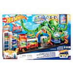Hot Wheels City Ultimate Octo Car Wash Playset with No-Spill Water Tanks & 1 Color Reveal Car that Transforms with Water, 4+ ft Long, Connects to Other Sets, Gift for Kids 4 Years Old & Up, HBY96