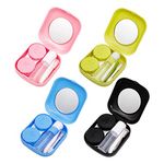 DesertCreations 4 Pack Colorful Contact Lens Case,cute Portable Travel Box Holder Container Soak Storage Kit With Mirror, Tweezers,Solution Bottle,Lens Stick.