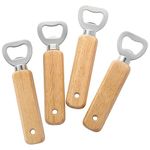 Engravable Wooden Bottle Openers, 4 PCS Handheld Beer Bottle Openers for Drinks Cider Bar Home Gadgets KH1304