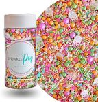 Boba Sprinkle Mix| Sprinkles Made In USA By Sprinkle Pop| Pink Orange Green White Sprinkles With Boba Drink Wafer Papers| Boba Tea Kawaii Fun Themed Sprinkles For Decorating Cake Cupcakes Cookies, 4oz