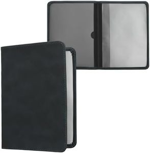 kwmobile Custodia Libretto Circolazione Auto in Simil Pelle Scamosciata - Portalibretto con Scomparti Tessere Patente - Foderina Porta Documenti blu scuro