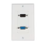 TNP HDMI + VGA Wall Plate Port Jack 4k UHD ARC/eARC Ethernet Pass-Thru Full HDCompatible & VGA Composite Audio Video Wall Face Plate Panel Outlet Cover