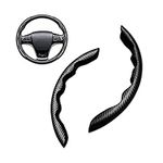 CGEAMDY Car Steering Wheel Cover, Universal Microfiber Leather Auto Steering Wheel Protector, Anti-Slip Steering Wheel Vehicle Interior Accessories for Cars, SUVs, Trucks and Vans (Black)