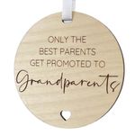 Only the Parents get promoted to Grandparents wooden engraved hanging sign, Pregnancy Announcement