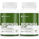 Nutrali ORGANIC MORINGA LEAF Capsules 1200mg High Potency (2 x 600mg) for Liver Detox Cleanse, Gut Health, Hormone Balance – Gluten Free, Non-GMO, Vegan-Friendly Antioxidant Supplement -240 Capsules