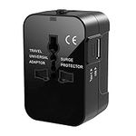 Universal Travel Adapter Worldwide Plug Adaptor with USB-C, International Power Adapter with 2 USB Ports All in One Travel Adaptor Multi USB Wall Charger for European USA UK EU AUS(Type C/G/A/I)