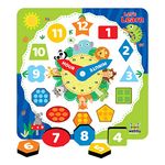 Webby Wooden Early Educational Teaching Clock-Time & Shapes Sorting, Wooden Clock for Kids Learning Toy for Kids, 12 Pcs