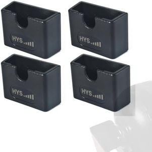 HYS PU Car Mount with Adhesive Back for Radio with Belt Clip Hanger, CB, VHF, GMRS, Marine Radios, Walkie Talkie,Scanner Remote Speaker mic W/Round Knob for Truck, Military & Off Road (Black-4pcs)