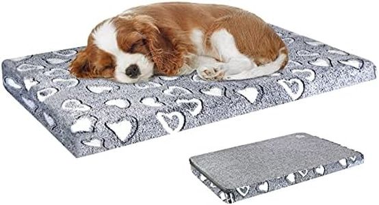 VANKEAN Dog Crate Mat Reversible(Cool and Warm), Stylish Pet Bed Mattress for Dogs, Water Proof Linings, Removable Machine Washable Cover, Firm Support Pet Pad for Small to XX-Large Dogs, grey