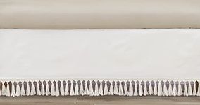 Sweet Jojo Designs Boho Fringe Ivory Boy or Girl Baby Crib Bed Skirt Nursery Dust Ruffle - Solid Neutral Cream Off White Tassel Boho Fringe Bohemian Minimalist for Taupe Desert Sun Collection