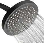 Winthorpe Conservation Rain Shower Head, Matte Black, Round, Low Flow, High Pressure, 1.8 GPM Water Saving, 360 Degree, Eco and Energy Efficient Rainfall Showerhead