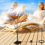 Upgraded Standing Misting Cooling System 26.5 FT Misting Tube with 4 Brass Nozzles Misters 360 Degree Adjustable Angle Portable Mist for Patio Cooling, Garden Watering, Pet Cooling, Kids Water Playing
