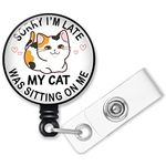 QYUVK Retractable I Work Hard so My Cat Can Have A Better Life Badge Reel with Alligator Clip, Funny Cat Badge Holder Gift for Doctors Nurses Cat Lover Social Worker Office Worker Cat Dad