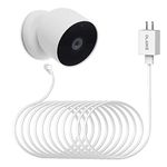 OLAIKE 5m/16ft Charging Cable with DC Power Adapter Compatible with Google Nest Cam Outdoor or Indoor (Battery) 2nd Gen, Weatherproof Cable to Continuously Charge Your Camera, White