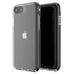 ZAGG Gear4 Piccadilly Protective Black Case D30 for Apple iPhone SE (2nd Gen), Slim, Shockproof, Wireless Charging, (Clear/Black)