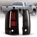 AUTOWIKI LED Taillights for 2007-2013 Chevy Silverado 1500, 07-14 Silverado 2500/3500 HD Pickup Truck, DRL Rear Tail Light, Back Brake Lamp, Driver & Passenger Side Black Housing Smoke Lens