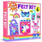 KRAFUN My First Felt Kit Unicorn Girly Craft for Kids and Toddlers, Boys and Girls Age 3-8 Years Old, Include 6 DIY handmade Arts and Crafts Projects, Activities Preschool Creative Toys