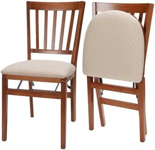 MECO School House Folding Chair Cherry Finish, Set of 2, Wood, 21D x 17.25W x 33.5H in