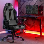 X-Rocker Onyx Gaming Chair, Ergonomic Fabric PC Gamer Chair, Adjustable Chair for Home Office, Office Chair, Lumbar and Head Support Cushions, Velvet & Faux Leather, Swivel High Back Recliner - GOLD