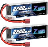 Zeee 2S Lipo Battery 2200mAh 7.4V 50C RC Battery with Deans Plug for FPV Drone Quadcopter Helicopter Airplane RC Boat RC Car RC Models(2 Pack)