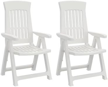 vidaXL Reclining Garden Chairs 2 Pack PP White
