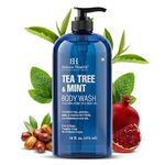 Botanic Hearth Tea Tree Oil and Mint Body Wash | Shower Gel - 16 fl oz | Refreshing Cleanser for Skin with Natural Antiseptic and Cooling Mint | 16 fl oz