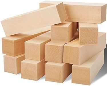 YIPLED 12 Pack Unfinished Basswood Carving Blocks Kit, Rectangular Wooden Blocks for DIY Carving, Crafting and Whittling for Adults Beginner and Experts(4 x 1 x 1 inch)