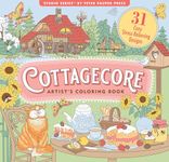 Cottagecore Adult Coloring Book (31 stress-relieving designs)