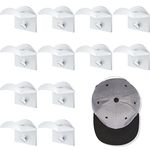 MEYDLL Adhesive Hat Hooks for Wall Mount(12-Pack) -Hat Racks for Baseball Caps Design, Hat Washer Cage,Hold Hat Hangers Storage Organizer for Door, Closet, Office, Bedroom, Room Decor, No Drilling