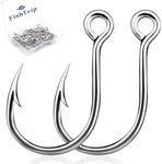 FishTrip Fishing Inline Single Hooks - 25pcs in Line Hooks for Treble Hook Replacement for Lures Plugs Saltwater Freshwater Size 6