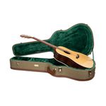 Crossrock Master Series Acoustic Guitar Case for Martin D-28 / Grand Auditorium | Olive Green Eco Tweed Fabric, Re-Engineered Shell, Leather Handle & Forest Green Velvet Interior(CRW720D28OG)