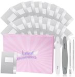 BOMOQING 200PCS Foil Nail Wraps for Acrylic Dip Powder Removal, Gel Polish Remover Kit with 1Pcs Cuticle Pusher, 1Pcs Triangle Peeler and 2 Nail Files, Soak off Cotton Pads Lint Free Finger Nail Wipes