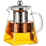 PARACITY Glass Teapots with Infuser 550 m, Teapot with Infuser 18 oz, Tea Infuser for Loose Tea, Large Teapot Blooming and Loose Leaf Tea Maker Tea Brewer,Tea Set for Camping, Travel