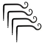 Mkouo 4 Pcs Wall Hook Hanging Plant Bracket, Decorative Straight Plant Hanger for Bird Feeders, Planters, Lanterns, Wind Chimes, Indoor Outdoor, 15cm