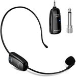 XIAOKOA Wireless Microphone Headset, UHF Wireless Mic Headset and Handheld 2 in 1, 160 ft Range for Voice Amplifier, Stage Speakers, Teacher, Tour Guides, Fitness Instructor