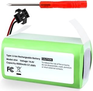 14.4V 4000mAh Li-ion Replacement Battery Compatible with Eufy RoboVac 11 11C 11S 11S PLUS 11S MAX 12 15C 15C MAX 15T 25C 30C G10 Hybrid G30 Edge R500 R450 & Ecovacs Deebot N79 N79S N95 DN622 661