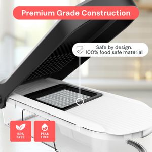 6-in-1 Vegetable Chopper – White Multi-Function Food Dicer Slicer