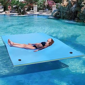 YITAHOME 9' X 6' Lake Floats Floating Mat Water Mat Inflatable Rafts Lily Pad Pools Beach, XPE Floating Island, Blue