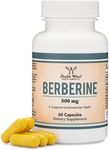 Berberine Supplement 500mg, 60 Capsules (Third Party Tested, Non-GMO, Gluten Free, Vegan Safe) AMPK Activator - Berberine HCL for Cardiovascular Health by Double Wood