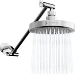 SparkPod Round Rain Shower Head with Shower Head Extension Arm - High Pressure Rain - Luxury Modern Look - No Hassle Tool-less 1-Min Installation (16" Shower Arm Extension, Luxury Polished Chrome)