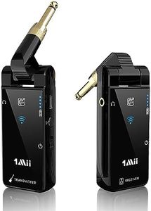 1Mii M2 Wireless Gitarren System, 5.8GHz Gitarren-Sender Empfänger mit 8 Stunden Laufzeit, wiederaufladbar Kabellos Gitarre Transmitter Receiver für E-Gitarre Violine Tastatur -Aufgerüstet