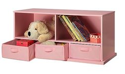 Badger Basket Shelf Storage Cubby with Three Baskets, Pink