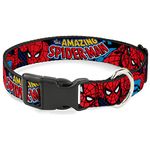 Buckle-Down Amazing Spider-Man Plastic Clip Collar, 1" Wide-Fits 15-26" Neck-Large