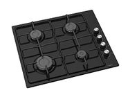 Ferre EL056-60cm Built-in Gas Hob - 4 Burners - Shiny Black Enamel Body