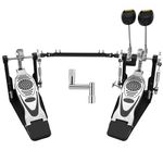 Bass Drum Pedal,Double Bass Drum Pedal Mount Double Chain Drive Foot Percussion Hardware Kick Drum Kit Pedals Step on Hammer Adj. Beater Head Bass Pedal for Drum Set (Double)