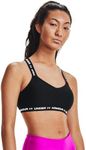 Under Armour Women's Crossback Low Bra , Black (001)/White , Medium