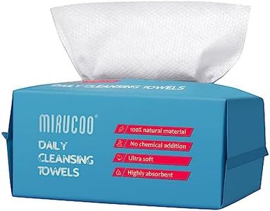 Mirucoo 100 Sheet Daily Cleansing Towels Ultra Soft Dry Wipes for Sensitive Skin Disposable Facial Washcloths 100% Organic Viscose Makeup Remover Tissues (Pack of 1)