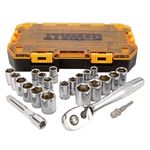 DEWALT Drive Socket Set, SAE/Metric, 1/2-Inch, 23-Piece (DWMT73813)