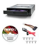 LG Internal 24x Super Multi with M-DISC Support DVD Burner (GH24NSC0B) Bundle with Nero 12 Essentials Burning Software + Cable Kit